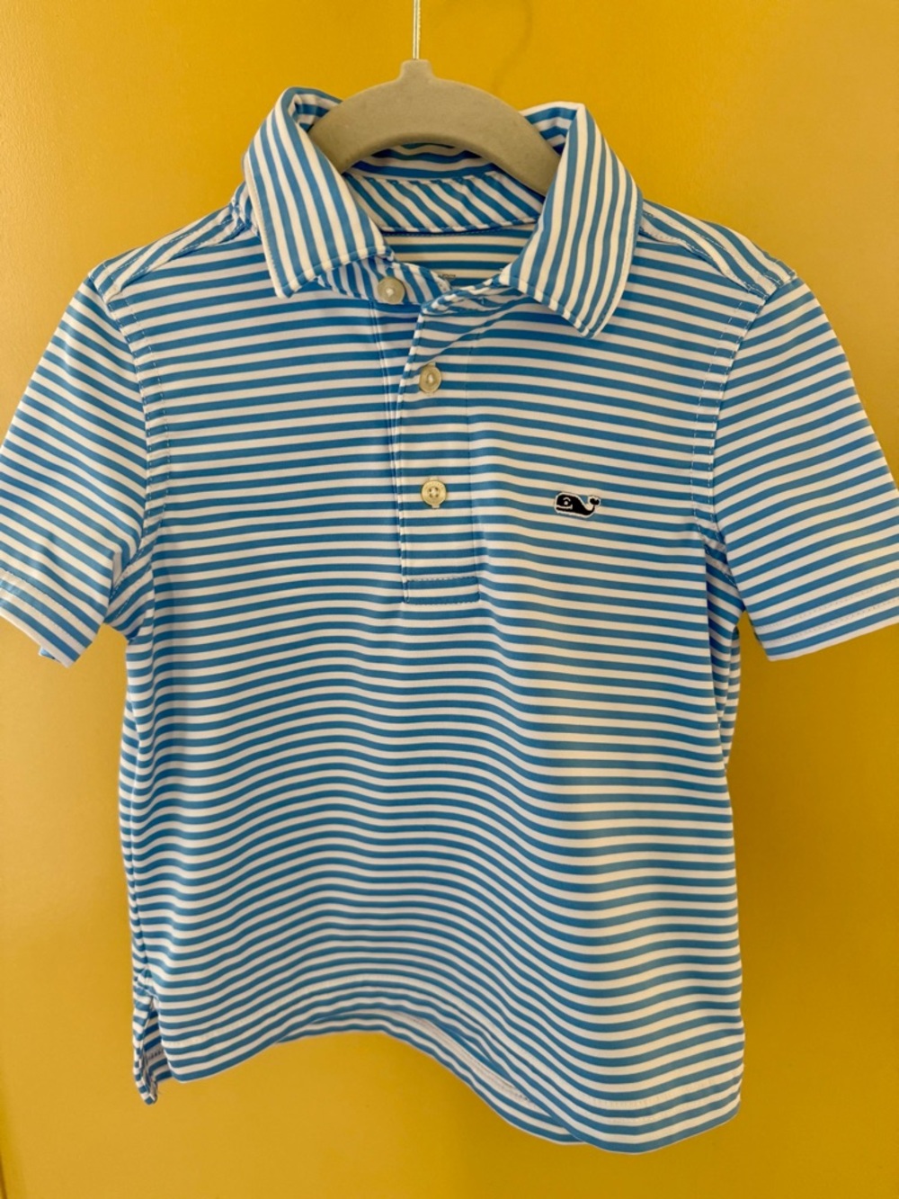 Vineyard Vines Boys Blue & White Stripe Sankaty Polo